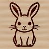 Simple Line Drawing Rabbit Artwork A simple line drawing of a sitting rabbit.
