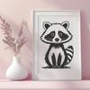 A hand-drawn illustration of a raccoon in vector format.