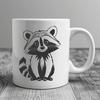 A masked raccoon illustration rendered as a vector graphic.