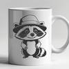 Beautiful Raccoon Illustration in SVG Format A detailed illustration of a raccoon in vector format, suitable for cutting machines like Cricut or laser cutters.