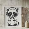 Whimsical Wildlife Graphic Design Element A graphic representation of a raccoon rendered as a scalable SVG file.
