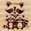 Cute Family Raccoon Vector Art Illustrative SVG vector art of a raccoon in family environment.