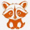 Stylized Raccoon Vector Image A small to medium-sized raccoon with distinctive black markings on its face and body.