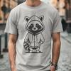 Whimsical Woodland Mascot SVG A cartoon raccoon wearing a hooded sweatshirt, illustrated in vector format.