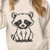 A vector illustration of a raccoon in a simple design style, suitable for commercial or personal use.