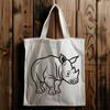 Standout Rhino Illustration A simple line drawing of a standing rhino, suitable for use in various digital formats including SVG.