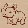 A large mammal native to Africa with a distinctive horned nose.
