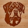 Free SVG Dog Breed Clip Art An SVG graphic of a Rottweiler breed dog, ideal for personal or commercial projects requiring vector art.
