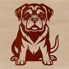 Furry Friend Rottweiler Vector Image A medium-sized Rottweiler breed dog sitting on the ground with its tongue out.