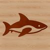 Playful Sea Creature Design A simple line drawing of a cute shark in a playful pose.