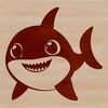 Wild Sea Creature SVG Illustration A detailed illustration of a shark, a wild sea creature, suitable for vector design and cutting machine stencils.
