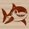 Colorful Shark Clip Art Design A detailed illustration of a shark, suitable for use in digital designs.