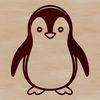 An illustration of a small penguin in a natural habitat, created as a vector design element.