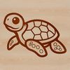 Adorable Sea Turtle Cartoon A cartoon sea turtle with a smiling face, suitable for use in digital designs and crafts.