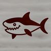 Cute Sea Creature Vector Art A simple line drawing illustration of a cute shark, suitable for digital use in designs.