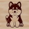 Shiba Inu Silhouette in Seated Pose Illustration of a Shiba Inu in a seated position.
