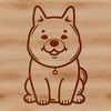 Cute Japanese Dog Breed Vector Illustration A small Japanese breed dog sitting on its hind legs, ideal for personal or commercial vector art projects.