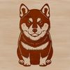 Digital Vector Dog Breed Picture A sitting dog breed, a Shiba Inu, depicted as a digital vector illustration.