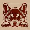 Vector Art of a Lovable Dog's Head A high-quality digital illustration of a Shiba Inu dog's head, designed for vector art and cutting machine projects.