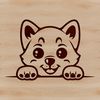 Simple Pet Portrait Illustration A simple line drawing of a Shiba Inu dog's head peeking out.
