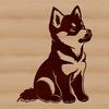 Cute Canine Cutie A digital illustration of a Shiba Inu sitting on its hind legs.