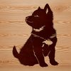 Playful Fox-Faced Dog Breed Icon A small breed dog with a distinctive fox-like face, sitting on its haunches.
