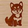 Vector Illustration of Happy Dog Breed Shiba Inu dog sitting on its hind legs in a vector illustration.