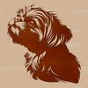 Free SVG Dog Head Clip Art A stylized illustration of a small dog's head with a long muzzle and fluffy ears.