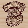 Cute Vector Dog Head Design Close-up illustration of a Shih Tzu dog's head, suitable for vector design projects.