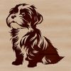 Adorable Sitting Dog Breed Image A small dog breed, the Shih Tzu, sitting on its haunches.