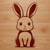 Rabbit Clipart Design Free A sitting rabbit illustration in vector format, ideal for digital crafting projects.