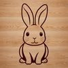 Cute Cartoon Bunny Sitting Icon An SVG icon featuring a cartoon rabbit in a seated position.