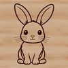 Whimsical Outlined Rabbit Illustration A digital illustration of a sitting rabbit in a simple outline style.