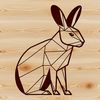 Free Rabbit Vector Art Design A simple line drawing of a rabbit sitting on its hind legs.