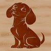 A sitting dachshund dog with a playful expression, suitable for personal or commercial vector art projects.