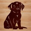 Realistic Labrador Retriever Illustration A high-quality vector illustration of a sitting Labrador Retriever dog with realistic features.