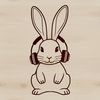 A sitting rabbit cartoon illustration in vector format.