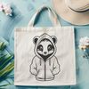 Cartoon Skunk in Hooded Sweatshirt A cartoon skunk in a hooded sweatshirt, illustrated as vector art.