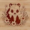 Skunk Clip Art Vector Graphic Design A skunk illustration with a floral design, created as a vector graphic for various uses.