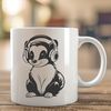 Cute Cartoon Skunk with Headphones A cartoon skunk illustration with headphones on its head, suitable for various uses.
