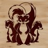 Cute Cartoon Skunk Design A colorful illustration of a skunk, a small mammal known for its distinctive odor.
