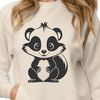 Wildlife Vector Graphics - Skunk Design A black and white illustration of a skunk with distinctive markings.