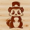 Cartoon Skunk in a Hat Vector Image A cartoon skunk wearing a hat, illustrated in vector format.