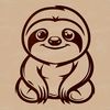 Simple line drawing of a sloth animal in vector format.