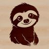 Vector Sloth Illustration for Cutting Machines A sloth illustration in vector format, suitable for cutting machines or laser cutters.