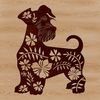 Beautiful Canine Design A standing miniature dog with a distinctive beard and eyebrows, suitable for various uses.