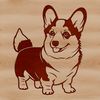 A digital illustration of a standing Welsh Corgi breed dog, ideal as vector art for various uses.