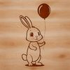 A digital illustration of a standing rabbit with simple graphics.