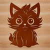 Illustration of a sitting cat, suitable for digital design and cutting machine projects.