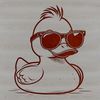 Quacky Shades Cartoon Duck A cartoon duck wearing trendy sunglasses on its head, designed as a digital vector image.